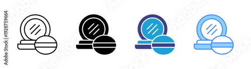Powder icon set multiple style collection