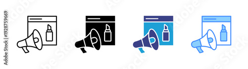 Advertising icon set multiple style collection
