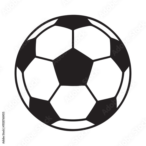 Black and white soccer ball illustration viewed from the front