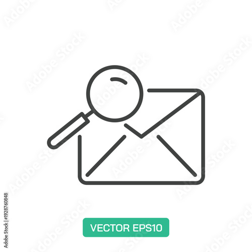 Search Email icon. Thin line icon vector