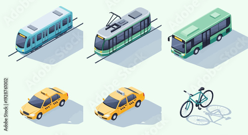 Collection of Various Public and Private Vehicles.