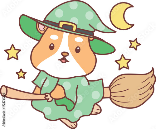 Cute halloween set of hamster sticker with activity. Hamster 