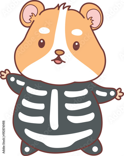 Cute halloween set of hamster sticker with activity. Hamster 