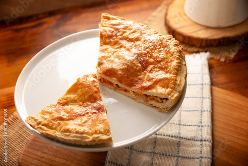 Wallpaper Mural Tuna Pie, a savory tart filled with canned tuna cooked and seasoned with various ingredients, in Mexico it is called Pay de Atun, it is a very popular recipe during the Lenten season. Torontodigital.ca