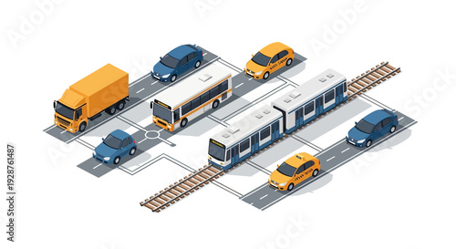 Various Vehicles on Different Modes Transport.