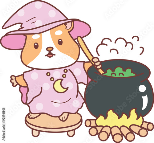 Cute halloween set of hamster sticker with activity. Hamster 