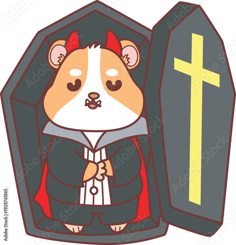 Cute halloween set of hamster sticker with activity. Hamster 