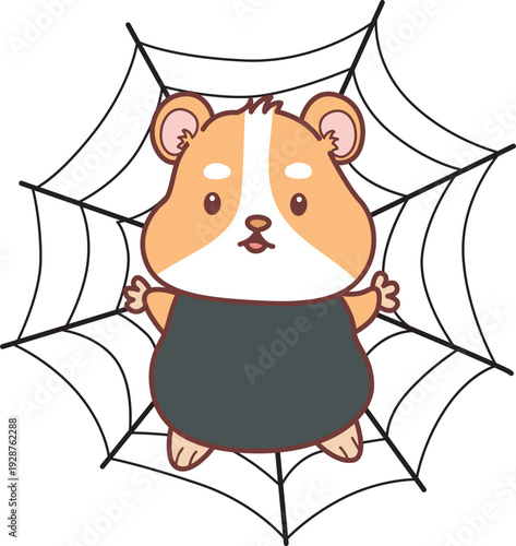 Cute halloween set of hamster sticker with activity. Hamster 
