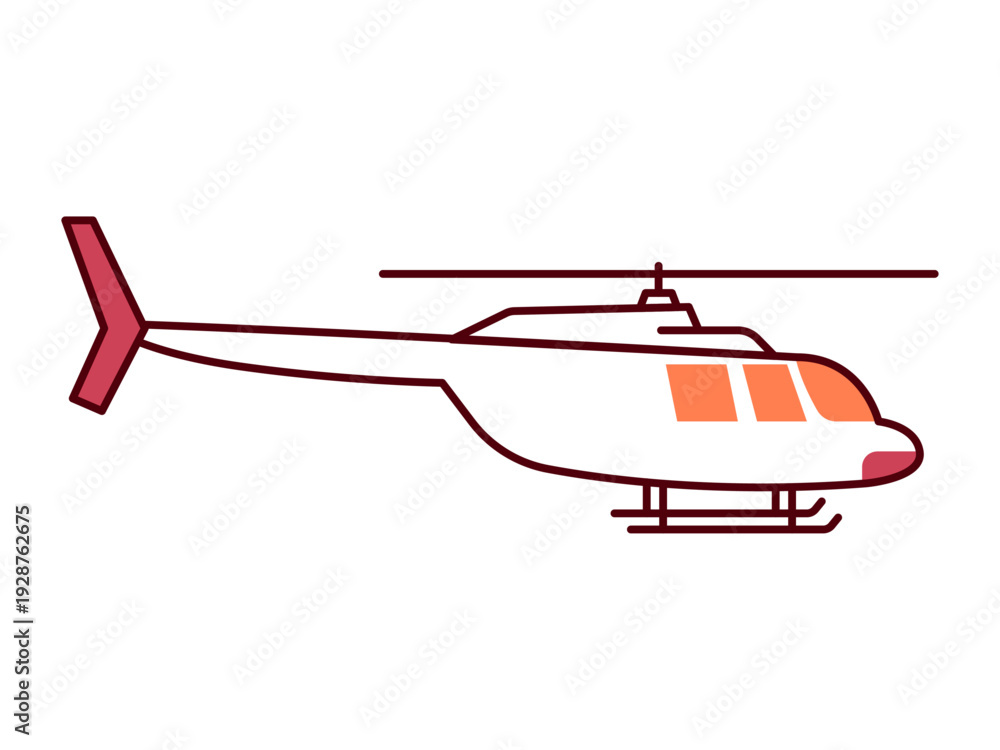 Fototapeta premium Helicopter icon. Modern transportation icon design. Simple filled and outline style. Vector icon.