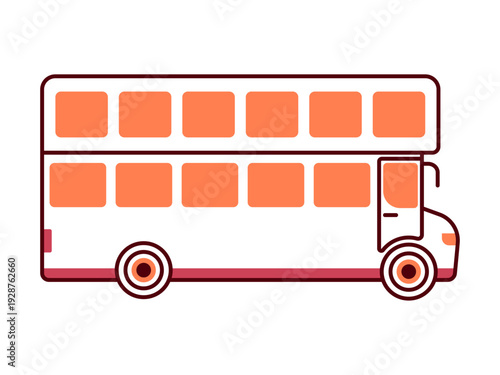 Double decker icon. Modern transportation icon design. Simple filled and outline style. Vector icon.