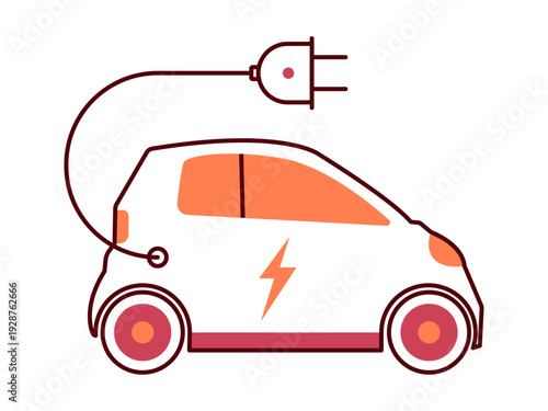 Electrtic car icon. Modern transportation icon design. Simple filled and outline style. Vector icon.
