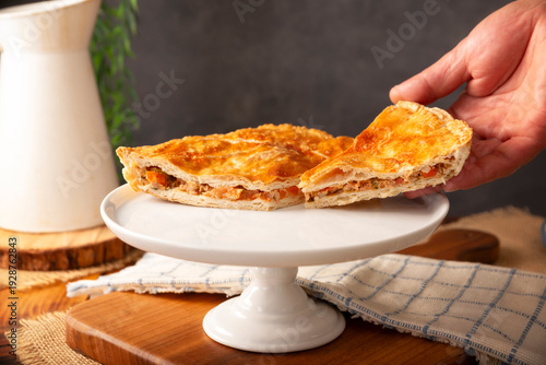 Wallpaper Mural Tuna Pie, a savory tart filled with canned tuna cooked and seasoned with various ingredients, in Mexico it is called Pay de Atun, it is a very popular recipe during the Lenten season. Torontodigital.ca