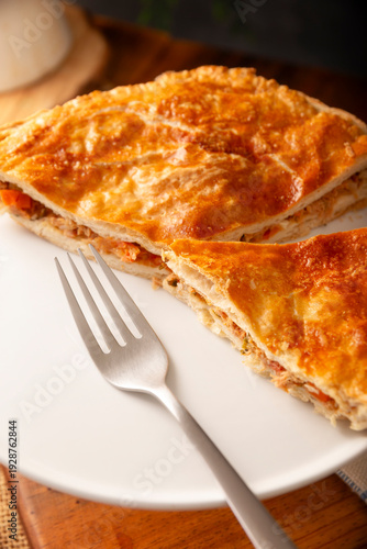 Wallpaper Mural Tuna Pie, a savory tart filled with canned tuna cooked and seasoned with various ingredients, in Mexico it is called Pay de Atun, it is a very popular recipe during the Lenten season. Torontodigital.ca