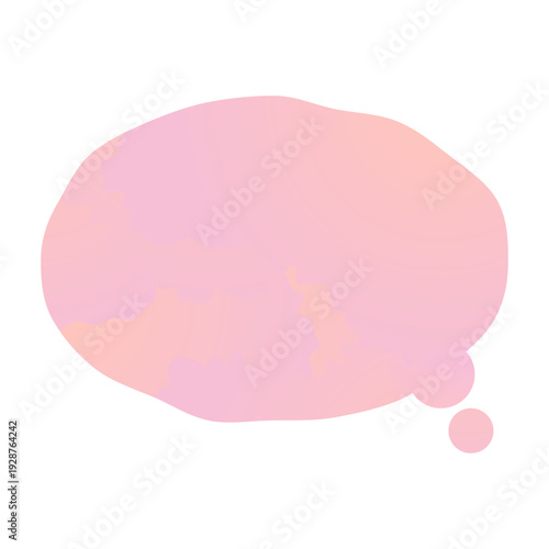 手描き風の円形　淡いピンク水彩グラデーションの多形状吹き出しフレーム やわらかいにじみ表現の会話用背景素材集