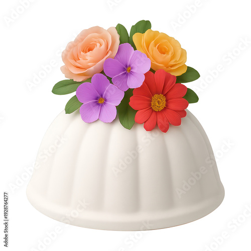 PNG Floral cake decoration illustration