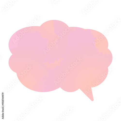 雲の形の淡いピンク水彩グラデーションの多形状吹き出しフレーム やわらかいにじみ表現の会話用背景素材集