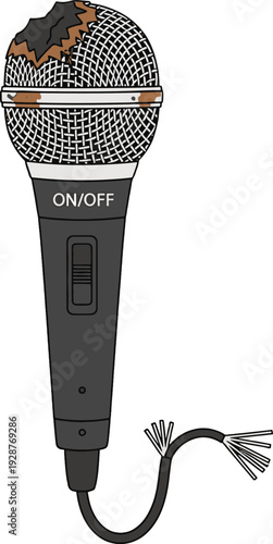 Vintage Style Microphone Illustration