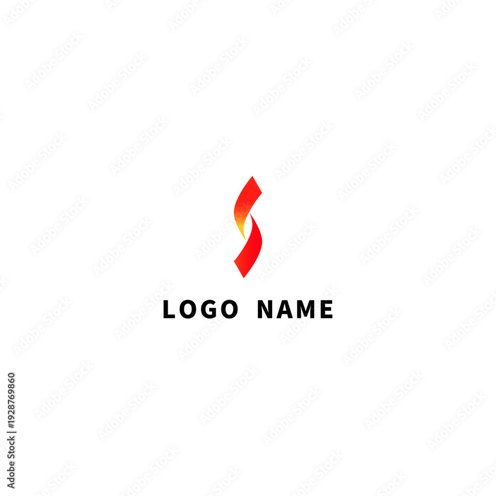 Obraz premium Stylish Flame Letter S Logo with Red to Orange Gradient for Passionate Brands