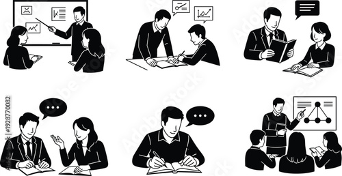 Business training, teamwork collaboration, office discussion, corporate education, employee coaching, strategy planning, professional learning, workplace development, mentor support, productivity tips