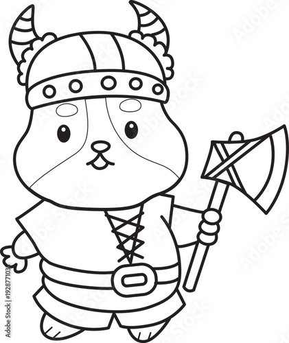 Coloring pages of Cute set of hamster sticker with halloween activity.  Outline of hamster 