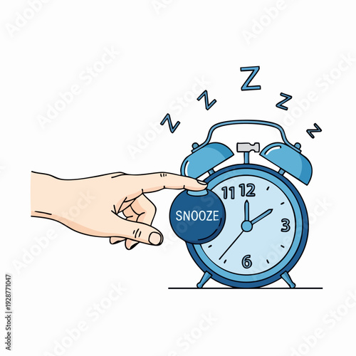 Alarm Clock Snooze Button Hand Press.