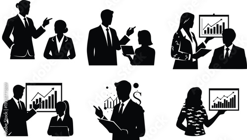 Business presentation, professional teamwork, data analysis discussion, financial report explanation, office collaboration, leadership strategy, marketing chart, corporate planning, success growth