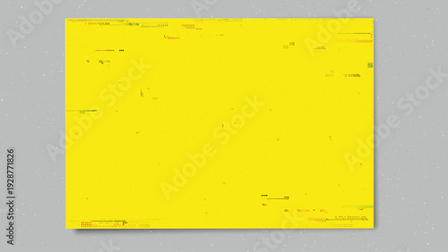 Old fluorescent yellow paper with risograph defect printing and stains on cement texture background