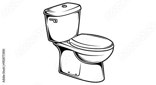 Detailed illustration of a standard white toilet with a closed lid.