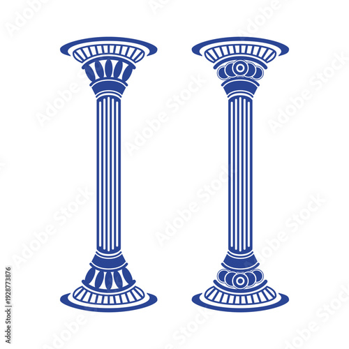 classic coloum rhome building pillar vector design