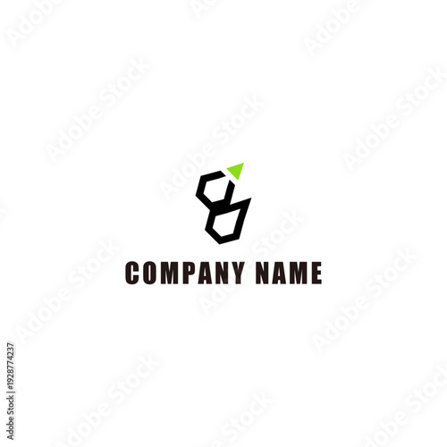 Bold Masculine Black and Neon Green Logo Symbolizing Growth and Leap