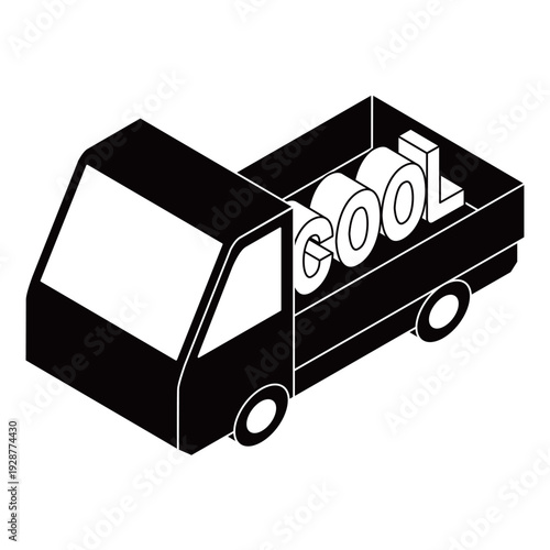 クール便・冷蔵配送のトラックのイラスト