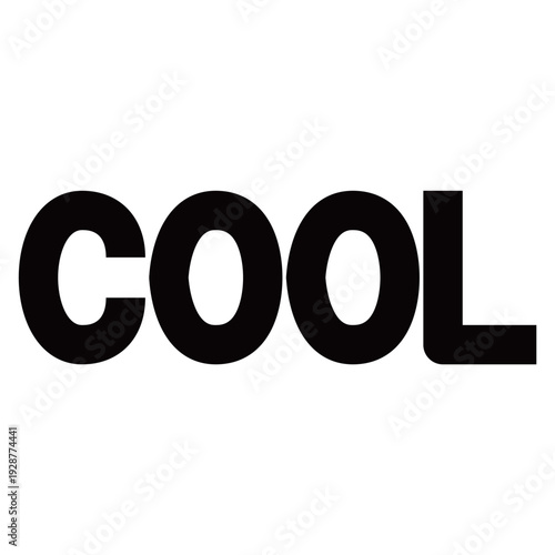 太字でシンプルな「COOL」の英単語・テキスト素材