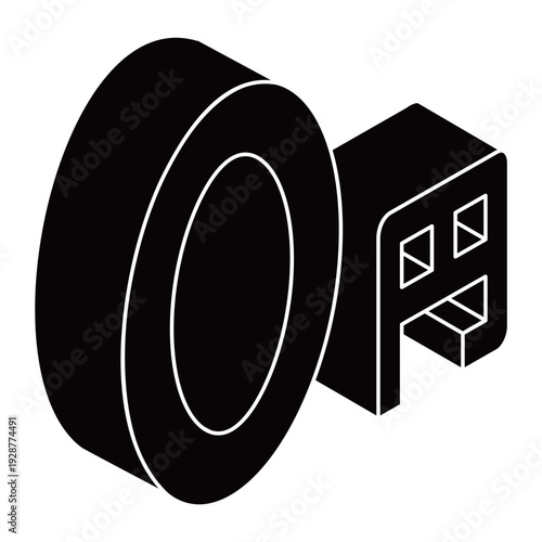 0円の立体的な3D文字ロゴ