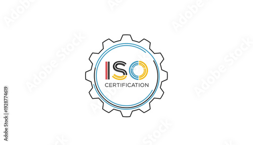 ISO certification logo with gear design