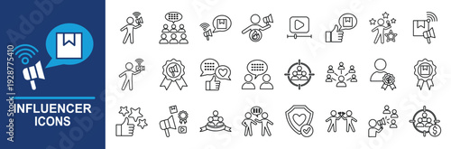 influencer icons set