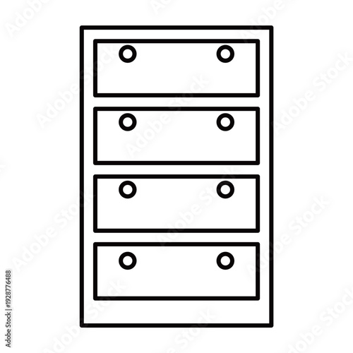 正面から見た4段チェストのイラスト