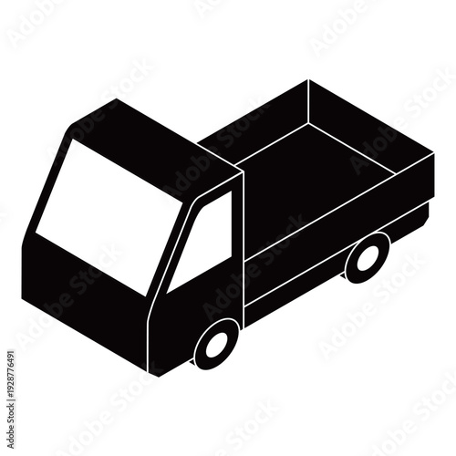 	斜め上から見た配送トラックのイラスト