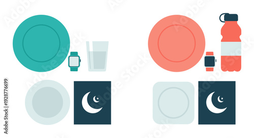 set of cosmetic bottles