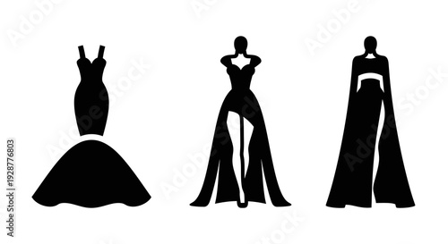High Fashion Elegant Evening Gown Silhouette For Luxury Event Party