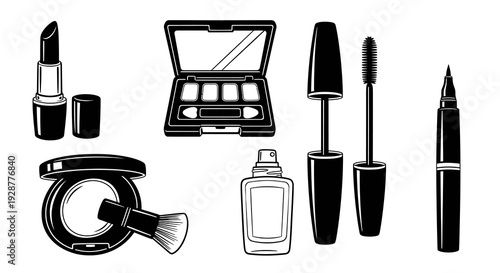 Professional Cosmetic Makeup Product Set Silhouette For Beauty Salon Branding