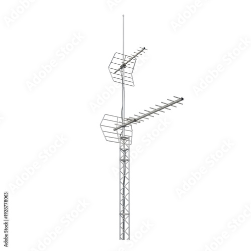 Wallpaper Mural 3D Rendering of a Metal Antenna Tower with Yagi Antennas Torontodigital.ca
