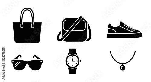 Modern Casual Fashion Accessories Set With Bags Shoes And Watch
