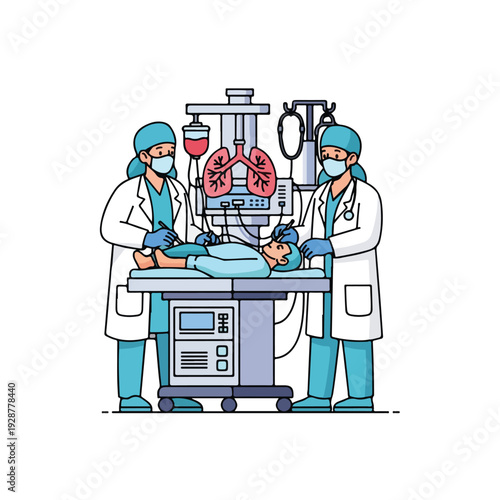 Surgeons performing surgery on a patient