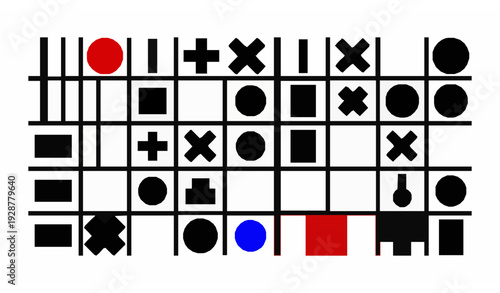 Brutalist Geometric Shapes Modern Primitive Symbol Vector Set