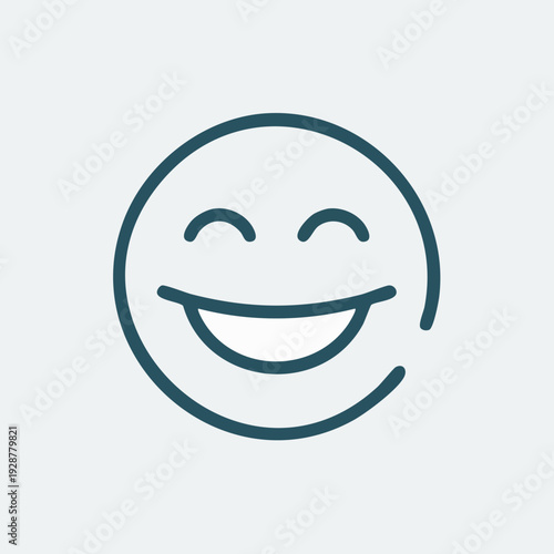 Happy smiling face icon representing joy and positivity.