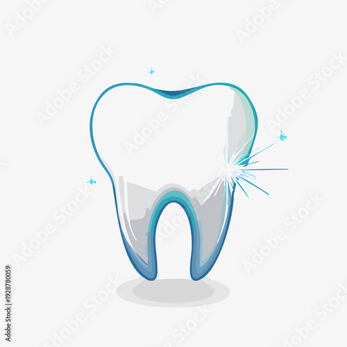 Healthy and sparkling tooth, dental care and hygiene concept.
