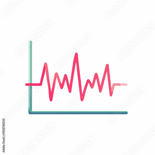 Heart Rate Monitor Graph Illustration with Fluctuations.
