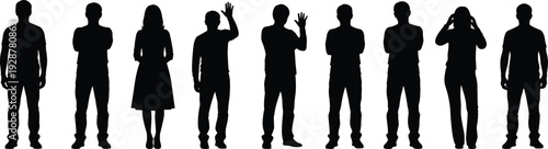 Sitting people silhouette collection, chair poses characters set, human body language figures, black social interaction icons, vector illustration bundle pack