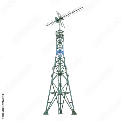 Wallpaper Mural Isolated Metal Communication Tower with Antennas on Black Torontodigital.ca