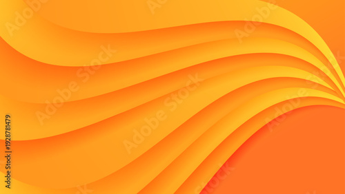 Abstract background featuring overlapping orange and yellow fluid waves with soft shadows for technology and innovation themes